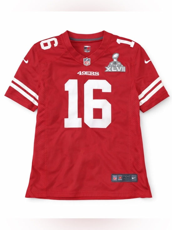 Nike Tops - Nike 49ers Joe Montana #16 Women’s M Red Jersey Super Bowl Patch